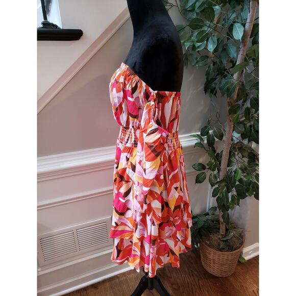 Forever 21 Fit & Flare Dress Women 0X Multi Pleated Off the Shoulder Bell Sleeve - Picture 16 of 16